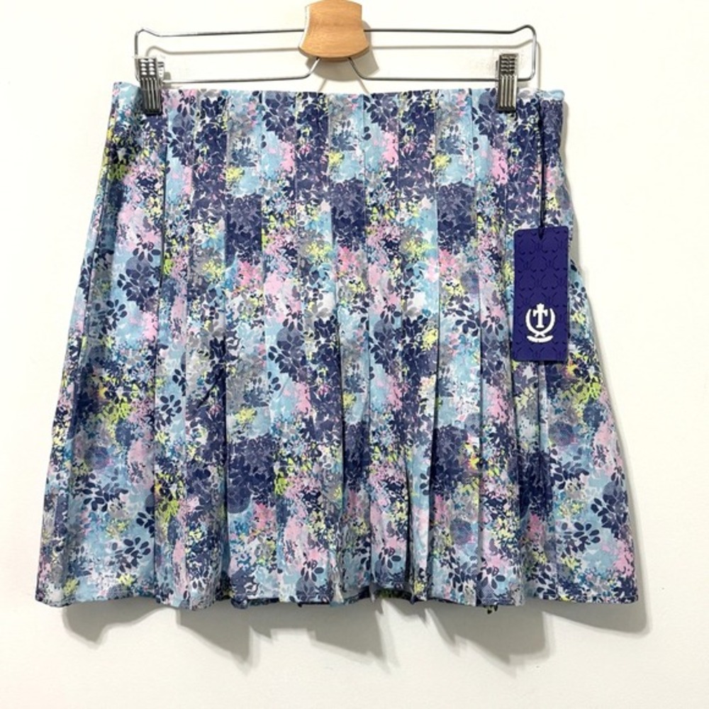Tee Time Skirt L Skort Pleats Golf Active Tennis Side Zip Summer Spring NEW‎